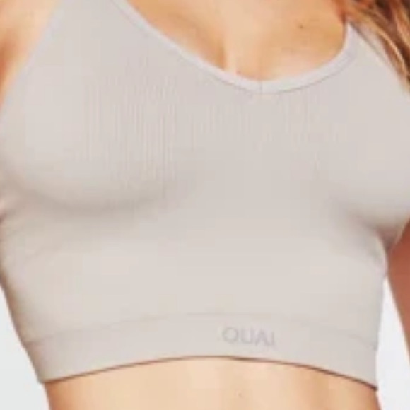 SET ACTIVE x Ouai Ribbed V Bra Sz Medium - Picture 2 of 7
